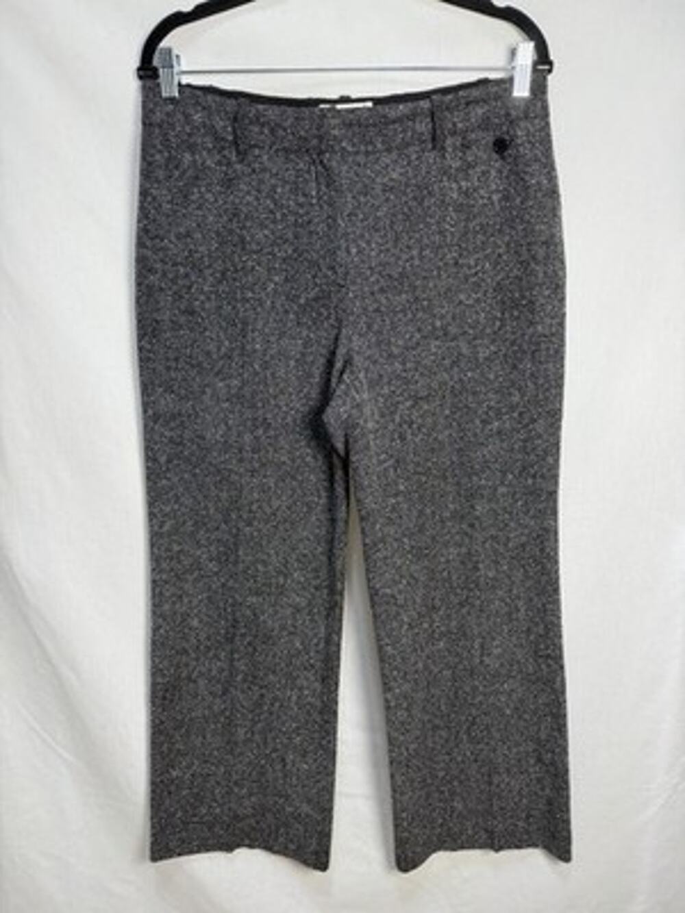 Coldwater Creek Pants Womens Petites 12P Black Gray Textured Straight Leg Pocket